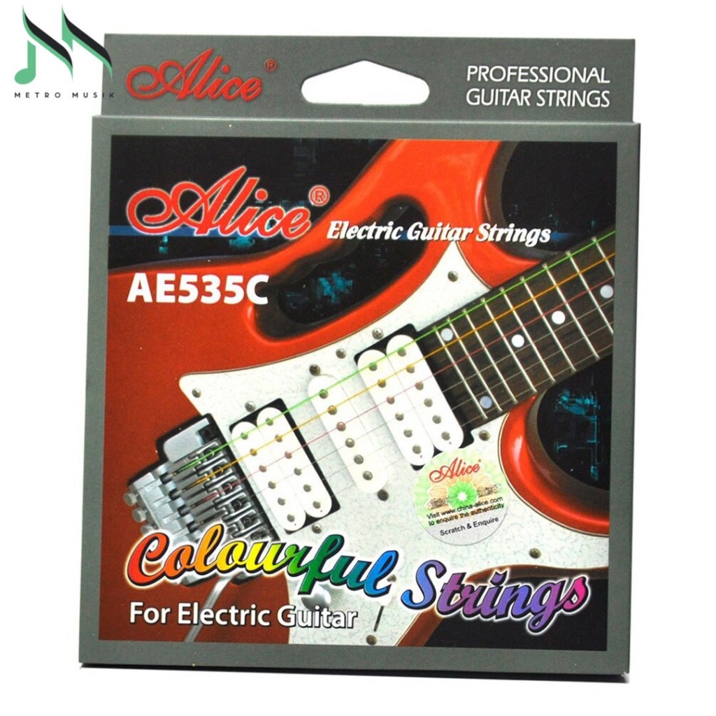 Senar Gitar Elektrik Alice Colour AE535C-SL - Senar Gitar Alice Warna Original