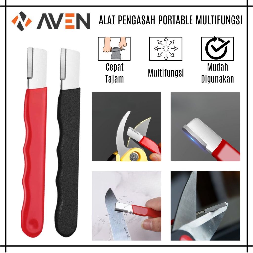 AVEN Pengasah Pisau Portabel/Pocket Sharpener Knife/Alat Asah Pemangkas Kebun Gunting Kapak Portable
