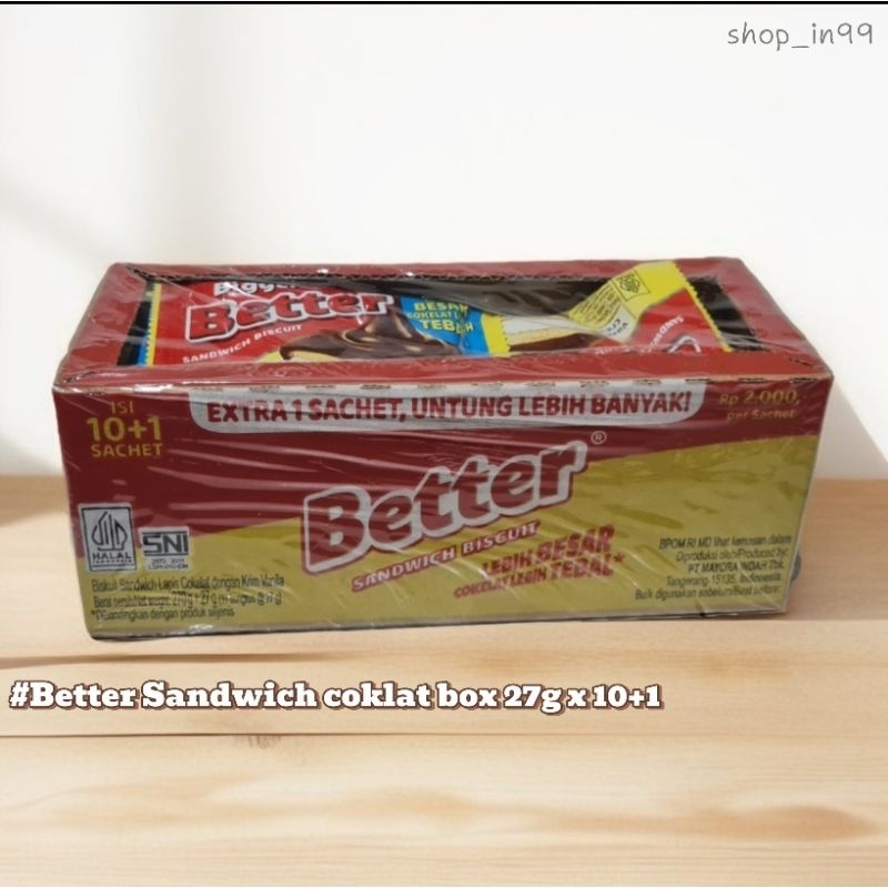 

Better bigger sandwich biskuit coklat box 27g x 10pc