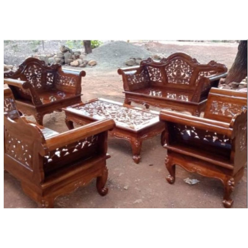 RAY kursi madura mawar kursi ukir garengan jati