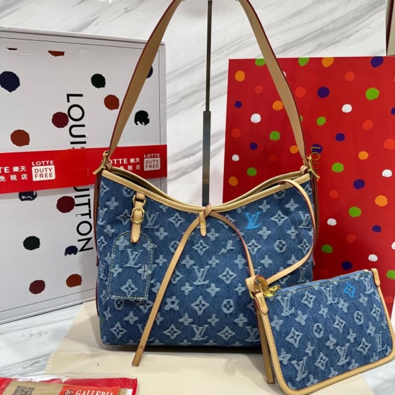 TAS LV CARRYALL MONOGRAM DENIM FABRIC CANVAS PREMIUM VVIP QUALITY