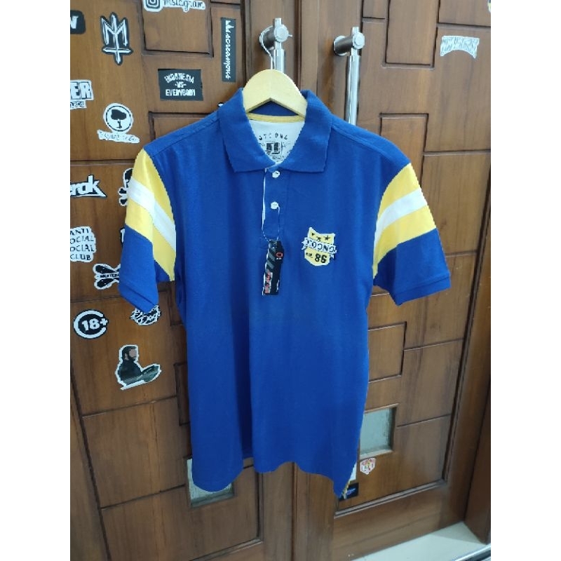 Kaos Pria Polo/Kerah Oto Ono Warna Biru Ukuran L, 100%Original&Murah