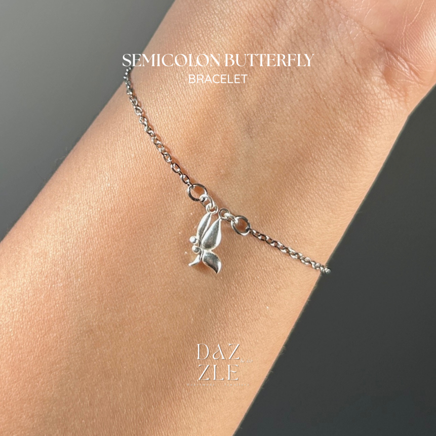 Butterfly Semicolon Bracelet Gelang Titanium DAZZLENCO Aksesoris Perhiasan Wanita