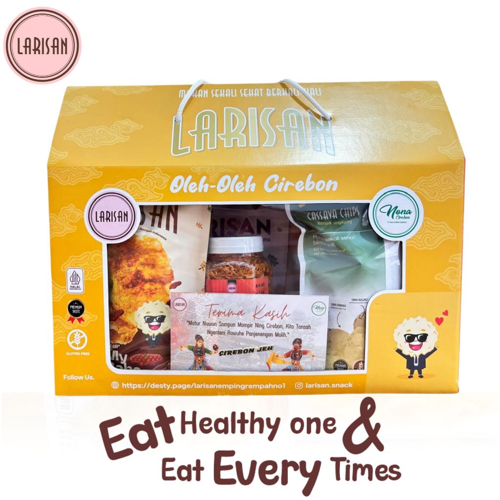 

Hampers Oleh-Oleh Cirebon, Paket Snack Sehat Gluten Free, Keripik Tempe, Cassava Chips, Emping, Opak Singkong, Bawang Goreng, Vegan & Tanpa Pengawet