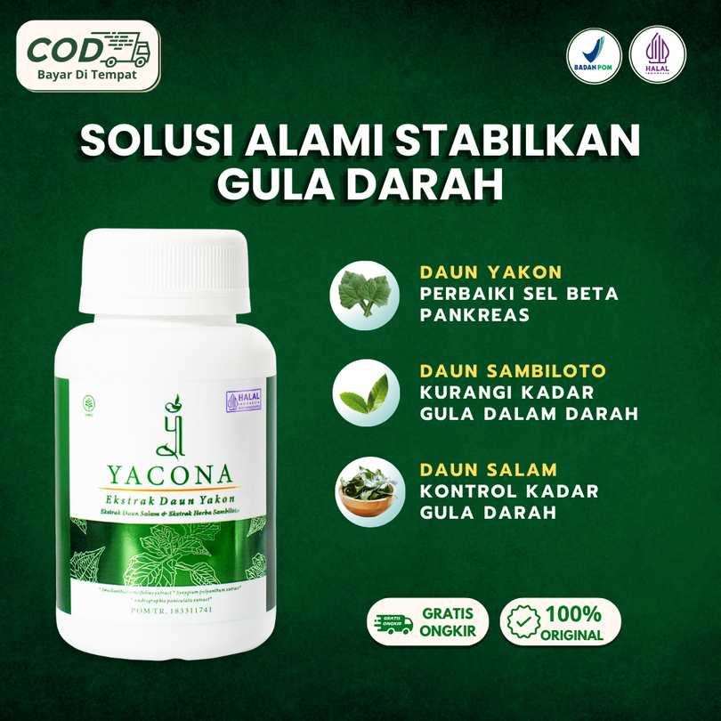 Yacona Obat Diabetes Herbal Gula Darah Tinggi 60 kapsul