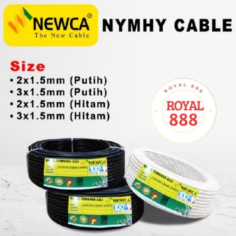 Kabel Listrik NEWCA 2X1.5mm / Kabel tembaga NYM @50 meter