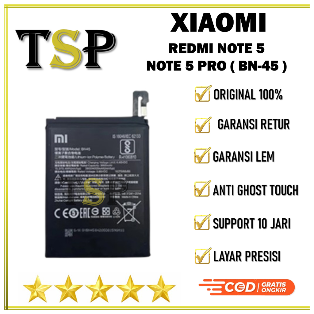 BATERAI XIAOMI BN-45 XIAOMI REDMI NOTE 5 / NOTE 5 PRO BATERAI ORIGINAL 100%
