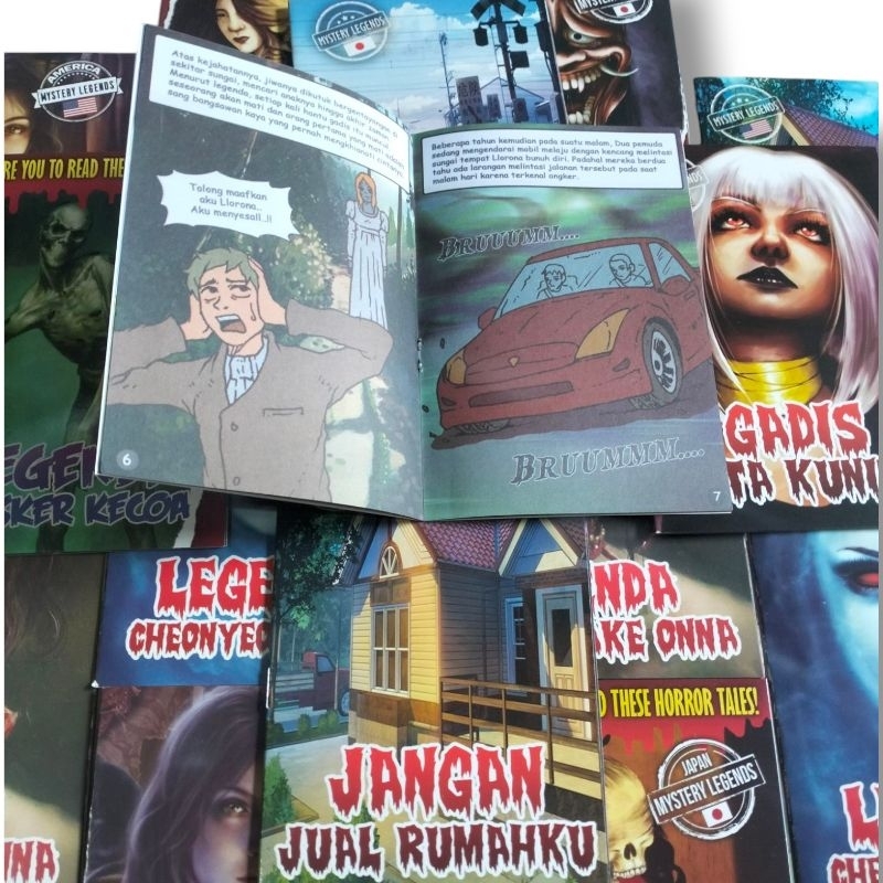 Paket 5-10Pcs Komik Besar Tebal Horor Buku Cerita Misteri 1Pack Isi 10Pcs Komik