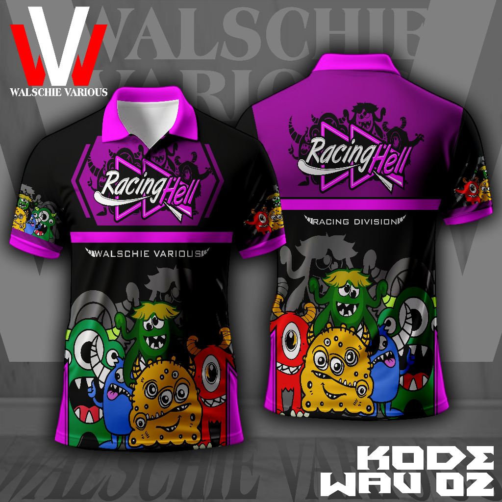 Walschie Various Jersey Racing Hell Kaos Jersey RH57 Full Printing WV02 Jersey Balap Jersey Team Kao