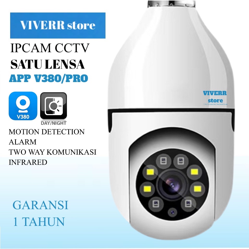 V380 Kamera CCTV IPCam Pro Bulb 8MP Bohlam Panoramic 360 1080p Infrared Eyes Kamera Keamanan Aplikas
