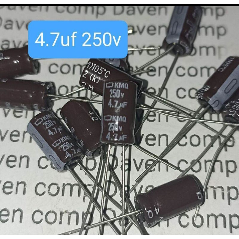 10BUAH ELCO 4.7UF 250V ELKO 4.7UF 250VOLT 4.7 UF 250 VOLT