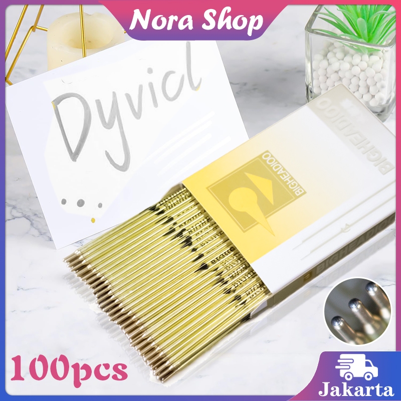 

1 Kotak Isi 100 Pena Merkuri Besi Rod /Pen Pola Silver / Pena Spidol Perak