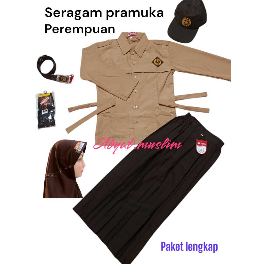 SERAGAM PRAMUKA SD PEREMPUAN SUPER LENGKAP PENGGALANG