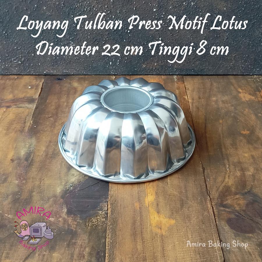 Loyang Tulban Motif Lotus ( Diameter 22 cm Tinggi 8 cm Aluminium Tebal 0,6 mm )