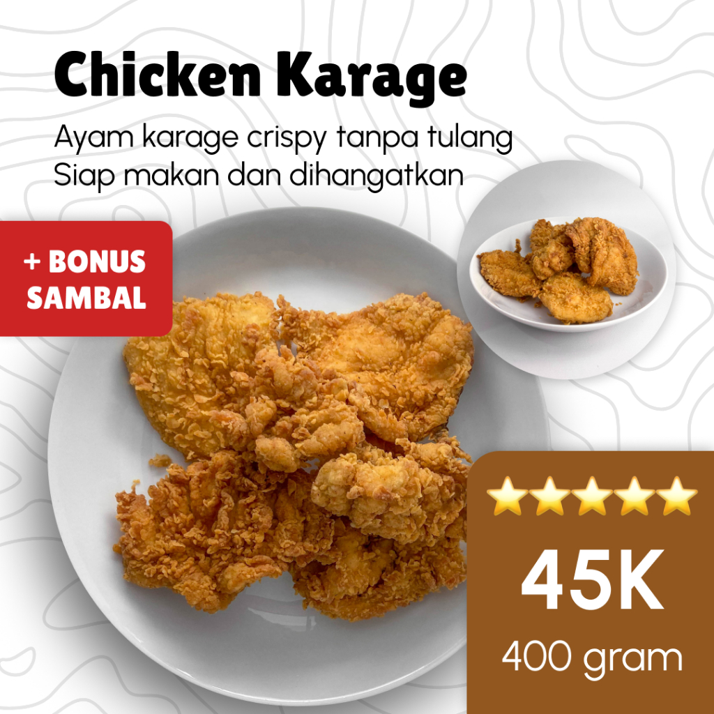 

Chicken Karage Fillet Tanpa Tulang Siap Makan (400 gram) Frozen Food