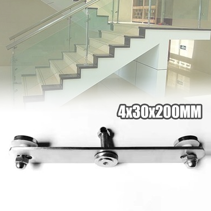 Penjepit Kaca Strip Double Metallic Jepitan Kaca Railing Kaca Stainless 304 Penjepit Kaca Sayap Rail