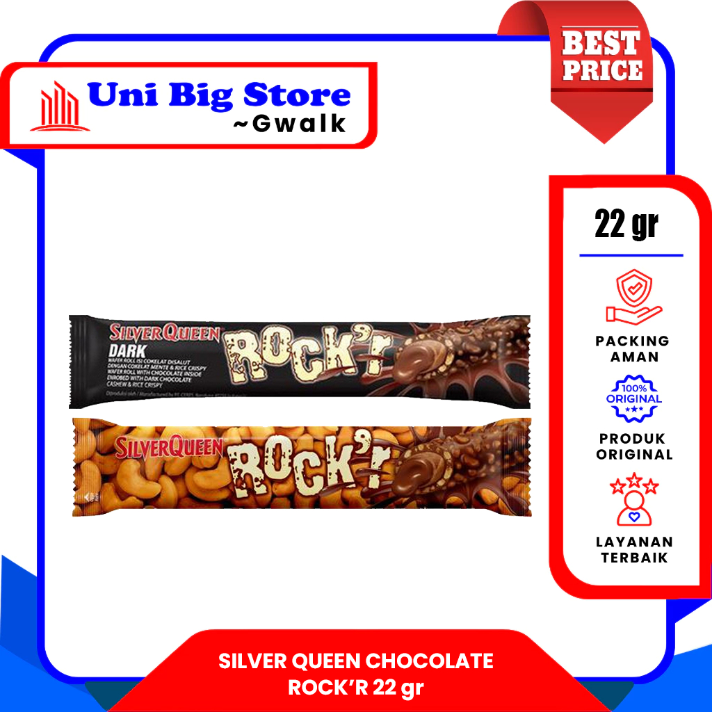 

SILVER QUEEN SILVERQUEEN ROCK'R DARK & CHOCOLATE WAFER ROLL ECER - 22 gr