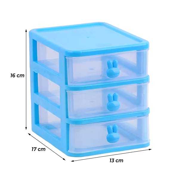 Laci Mini Rabbit Susun 3 / Laci Mini Plastik / Tempat Alat Tulis Plastik
