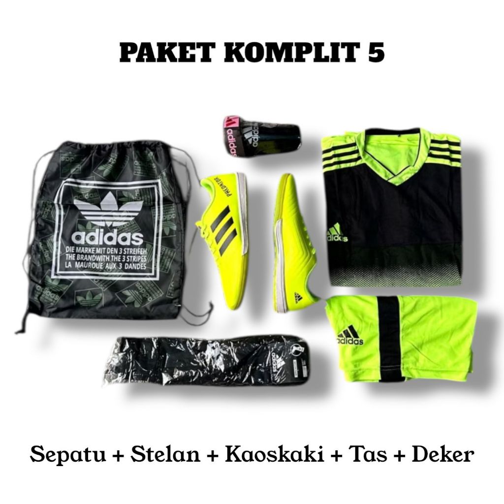 Paket 5 Item Sepatu Futsal Pria Best Quality Bahan Kulit Sintetis Termurah Paket Komplit 5 Sepatu Fu