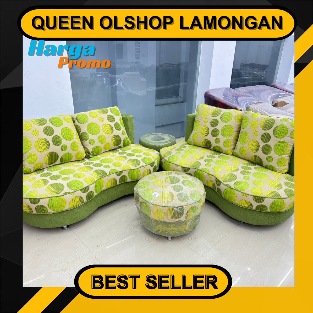 Sofa Tamu Sudut Minimalis Lambada Hijau