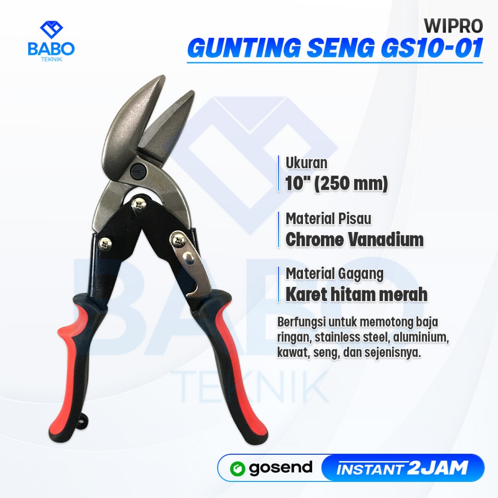

Wipro GS10-01 Gunting Baja Ringan 10" MERAH / Gunting Seng Gunting Holo