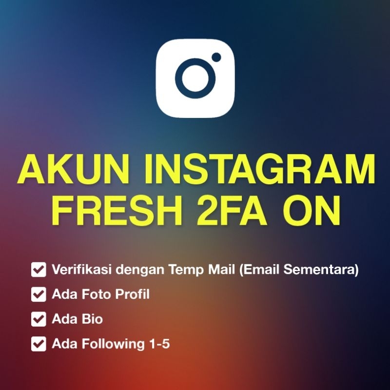 AKUN INSTAGRAM KOSONGAN FRESH POLOSAN HIGH QUALITY 2FA ON