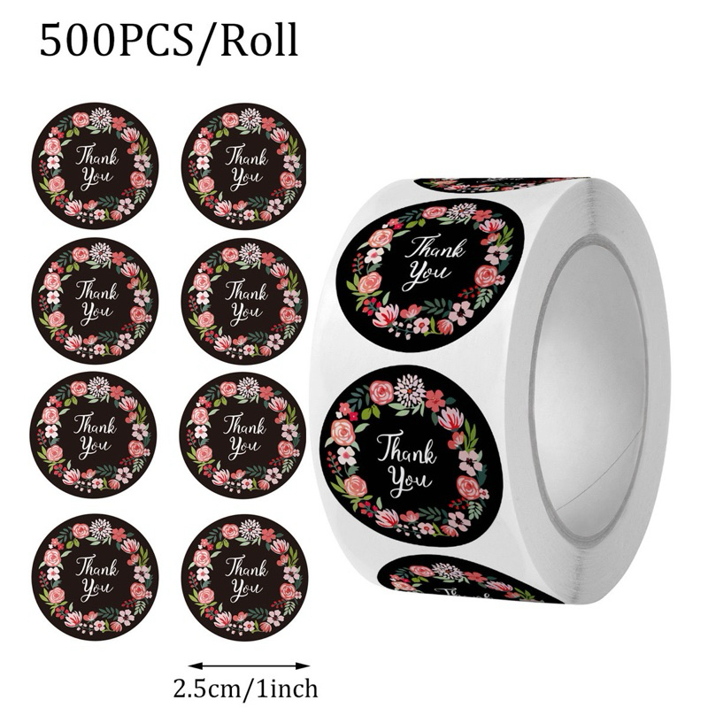 

Stiker ucapan terima kasih model baru, stiker gulung dengan motif bunga yang bisa menempel sendiri, cocok sebagai label, segel amplop, dekorasi pernikahan, atau hadiah. Tulisan Thank You