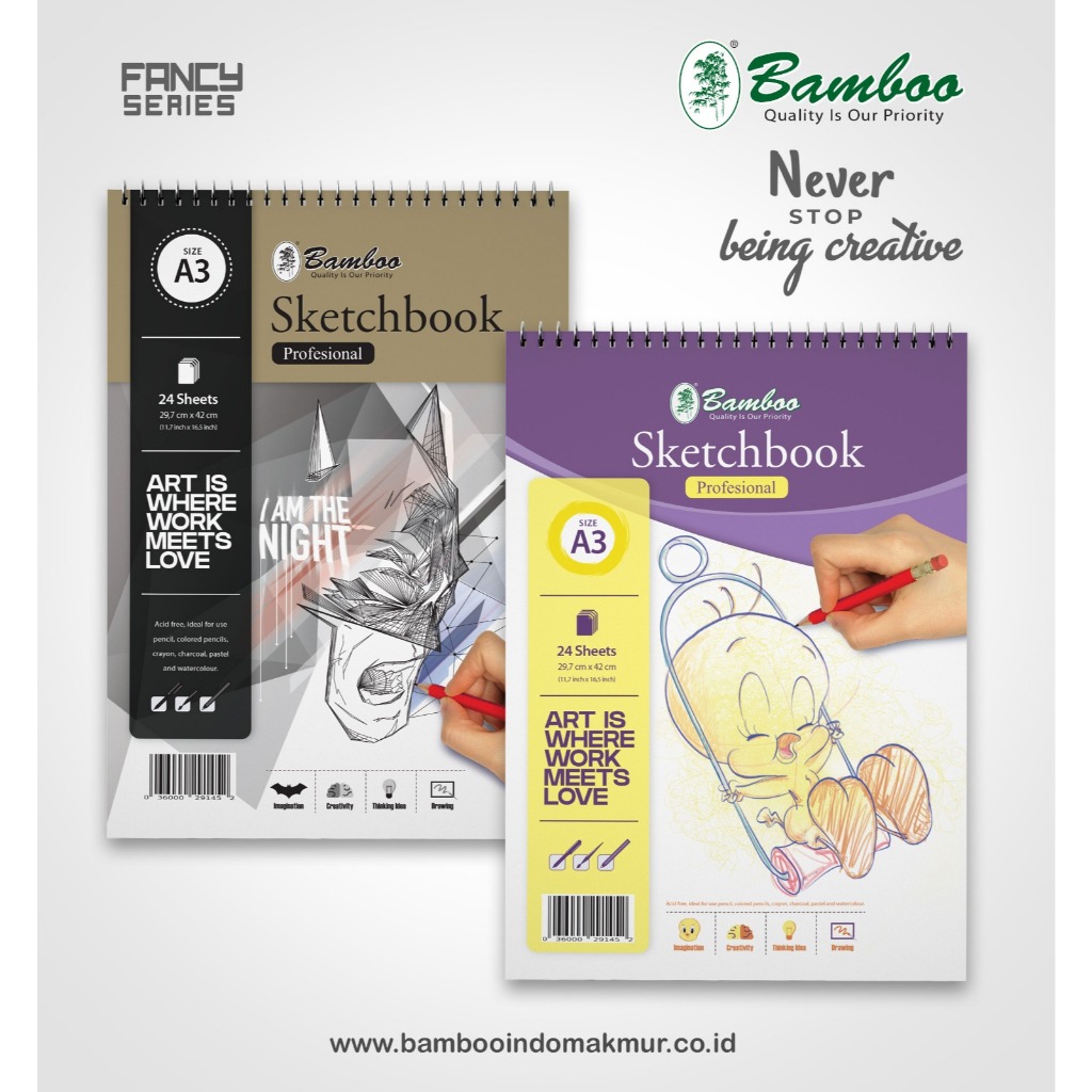 

Bamboo Sketch Book ukuran A3 Fancy Series