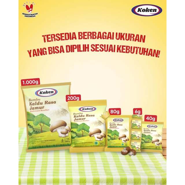 

KOKEN Bumbu kaldu Jamur Mushroom Bouilion HALAL 1000gr 1kg