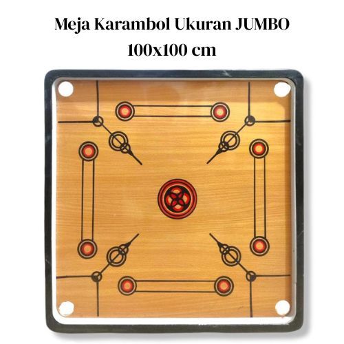 Papan Karambol JUMBO 100x100 CM ..bonus kristal & biji karambol
