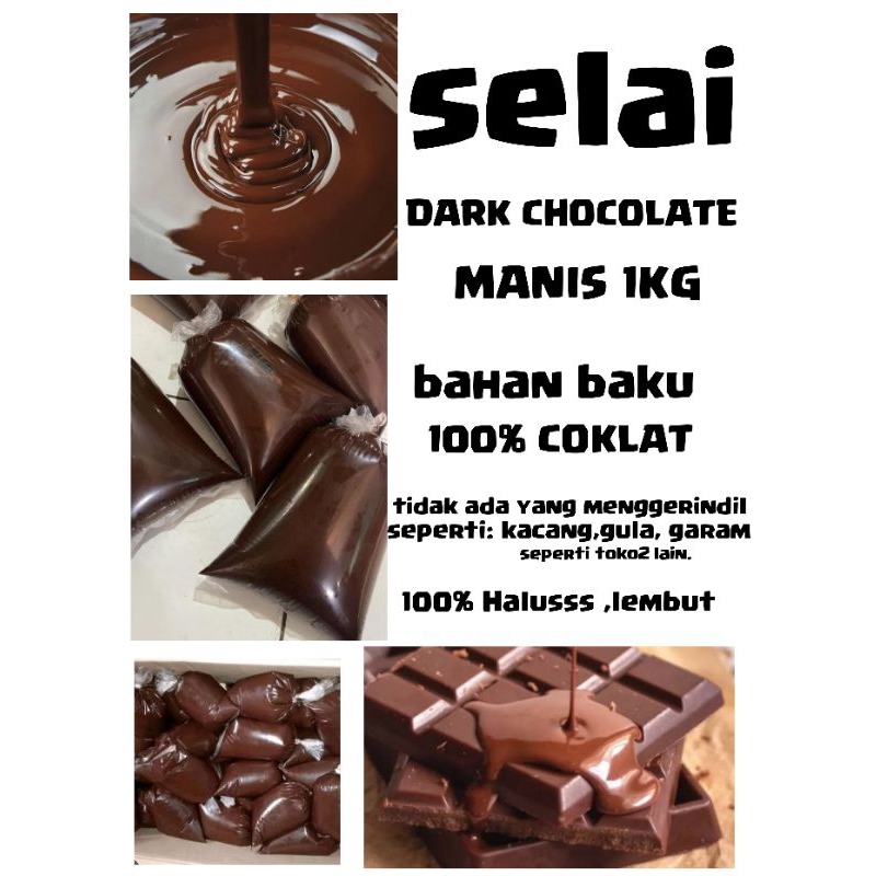 selai DARK COKLAT 1kg super premium/SELAI DARK CHOCOLATE kiloan