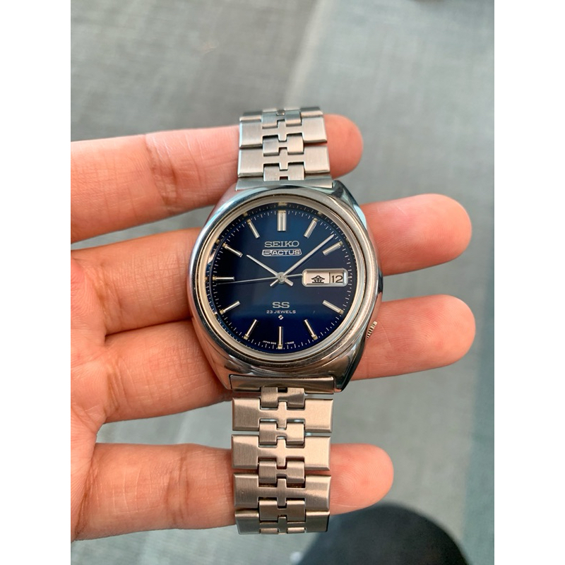 Seiko 5 Actus SS 23 Jewels Blue Dial full original automatic Ref 6106-7520 mulus, jam tangan vintage