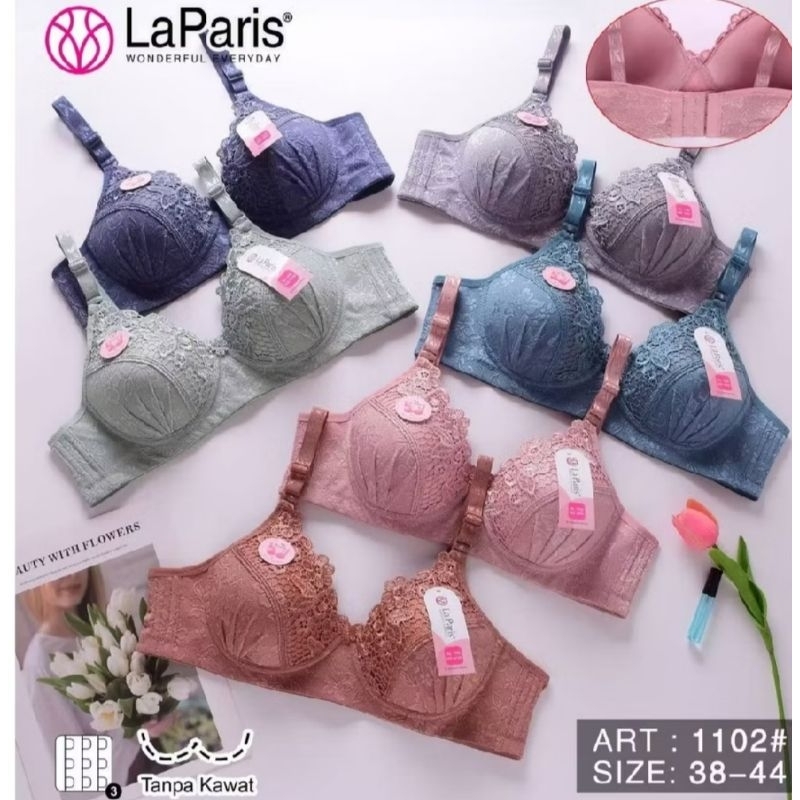 BH BRA LA PARIS CUP BESAR TANPA KAWAT BUSA TIPIS BRA LA PARIS UKURAN 38-44 (1101 1102)