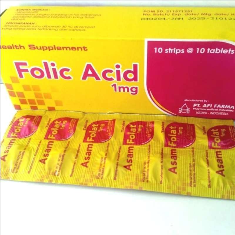 asam folat 1000mcg (perstrip)