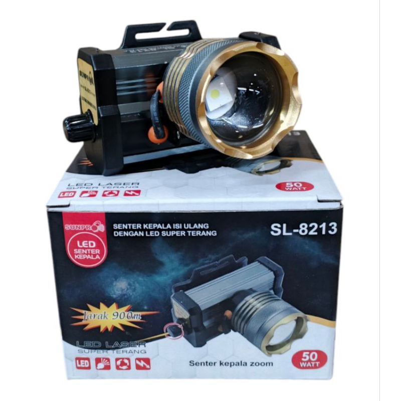 Sunpro Senter Kepala Dimmer Sl-8213 Cahaya Putih 50 Watt Zoom In Out