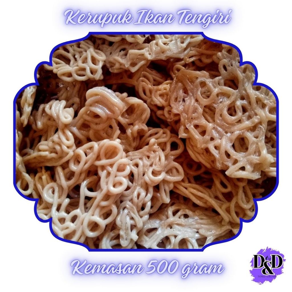 

Makanan Ringan Kerupuk Ikan Tengiri Oval Kemasan 500 gram