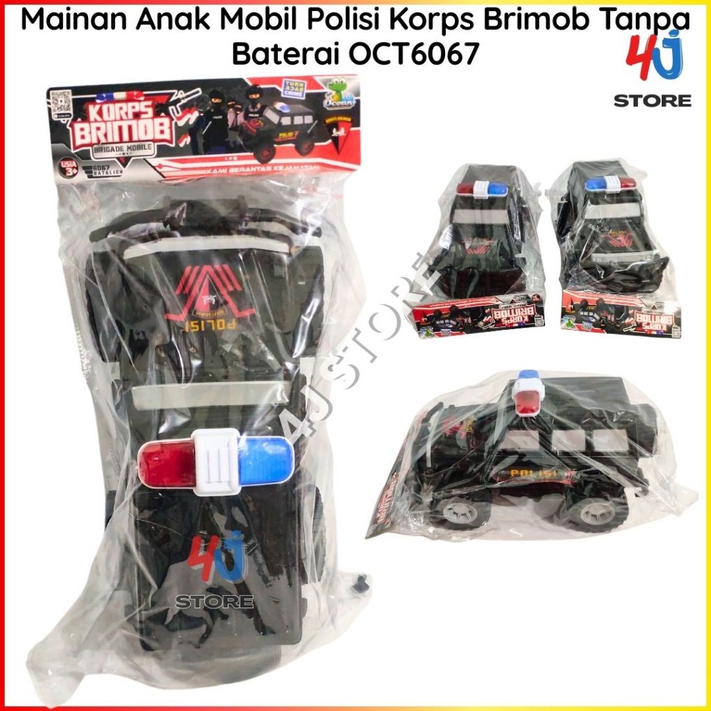 4JStore Mainan Mobil Polisi mobil-mobilan Jeep Besar Tanpa Baterai