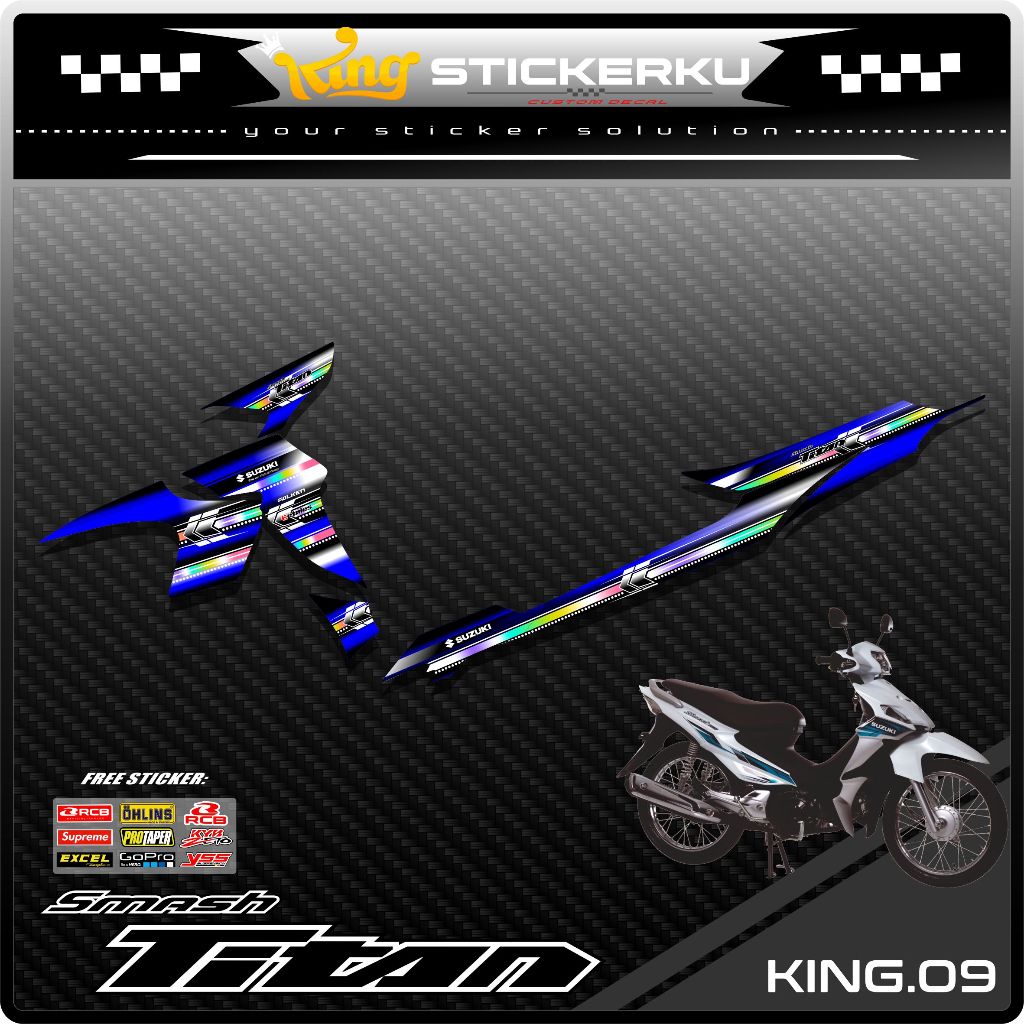 Striping Smash Titan - Sticker Striping Suzuki Smash Titan Desain Racing   KS.09