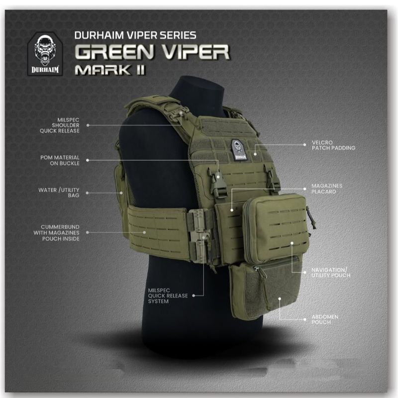 PATAS - BODY VEST GREEN VIPER MK2 DURHAIM TACTICAL