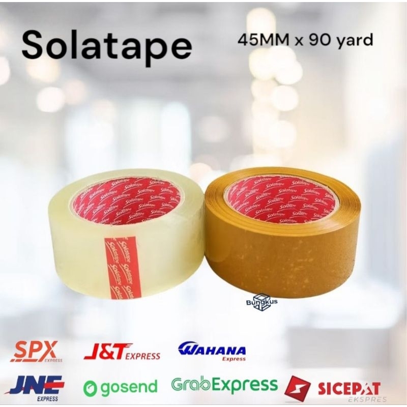 

Lakban Bening - Lakban Cokelat Solatape 45mm x 90 Yard