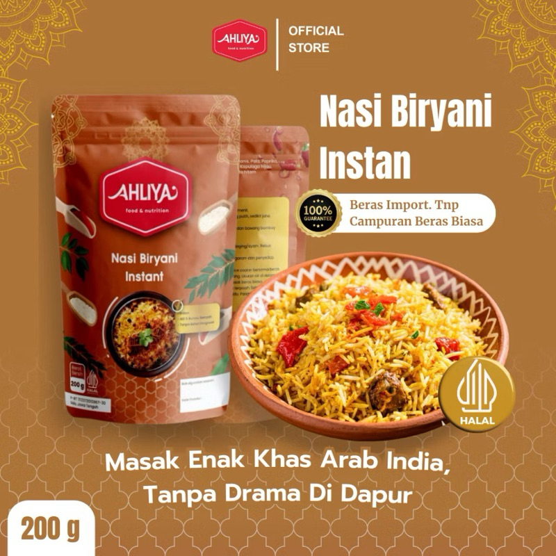 

[AHLIYA] Nasi Biryani Instan – 100% Rempah Asli | Tanpa Pengawet | 200g