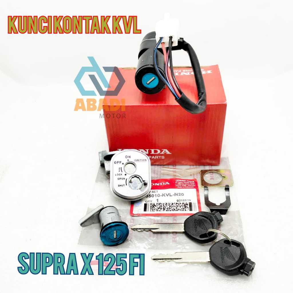 Kunci Kontak Set Ori Honda KVL Supra X 125 Fi Keyset Stop Konci Kontak Supra Batman Original AHM