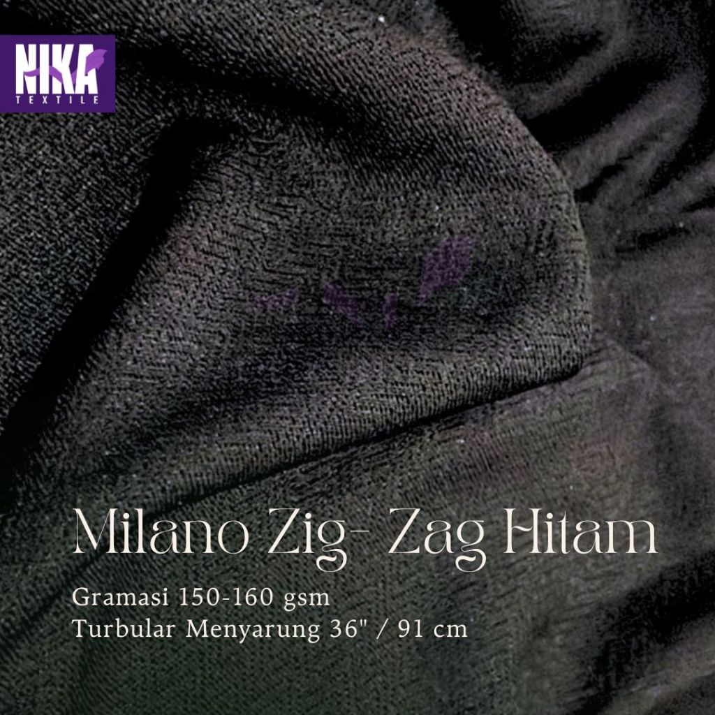 Kain Jersey Drifit Dryfit Milano Zigzag Hitam