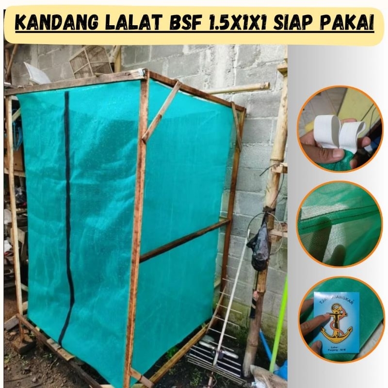Kandang lalat magot bsf  // Kandang lalat bsf ukuran 1×1×1.5 siap pakai // Jaring kasa anti nyamuk