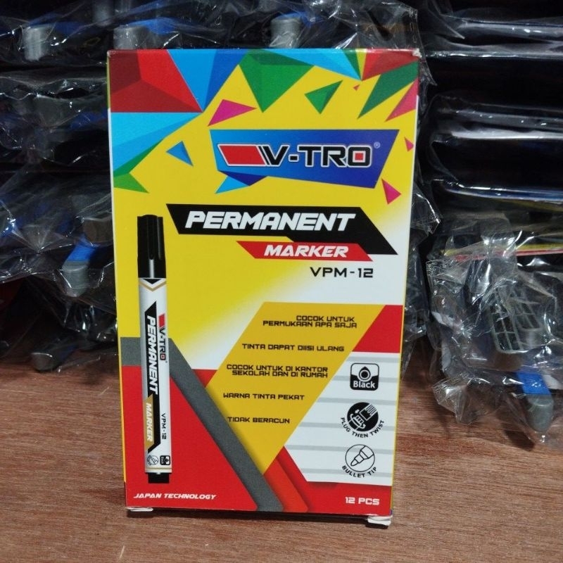 

spidol permanent v-tro per box 12 pcs