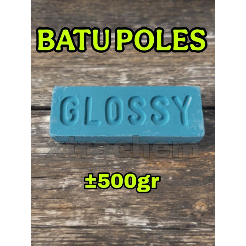 Batu ijo Glossy Biru / poles logam besi kuningan stainless buffing compound not langsol hijau