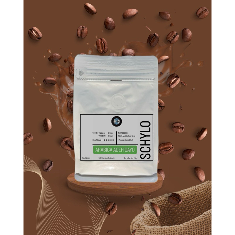 

Schylo Roastery Biji Kopi Bubuk Arabika Aceh Gayo 200gr - VOLTZ STORE