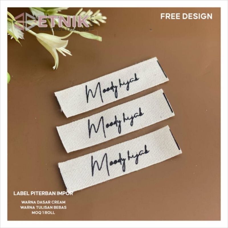 

label katun lembut tebal label baju label nama label tag baju