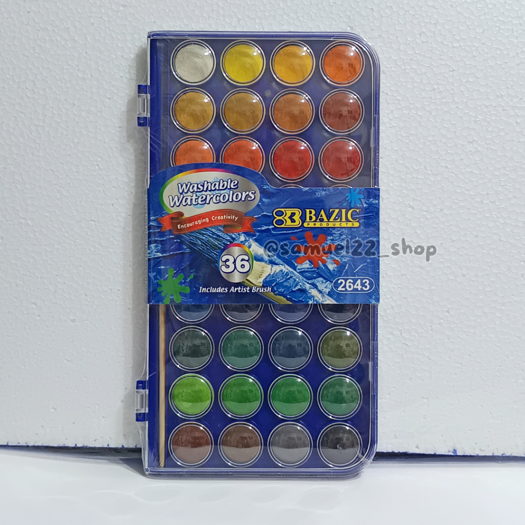 

Cat Air / Water Colour 36 Warna BAZIC 2643 + Bonus Kuas Lukis