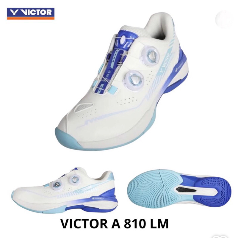 Sepatu Badminton Olahraga Victor A 810 LM / A810 / A810LM VICTOR A810 SHOES LM WHITE SKY BLUE Origin